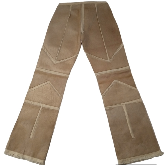 BCBG MaxAzria Collection Beige Hook Zip Closure Burlap Frayed Hem Pants … - Picture 8 of 10